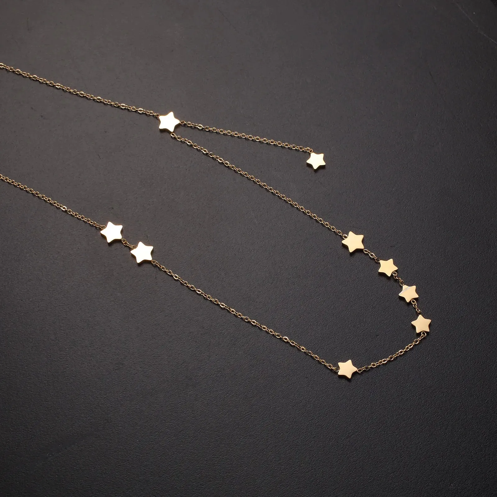 Star Stainless Steel Gold Plated Polishing Plating Necklace