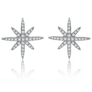 Star Stud Earrings Cubic Zirconia