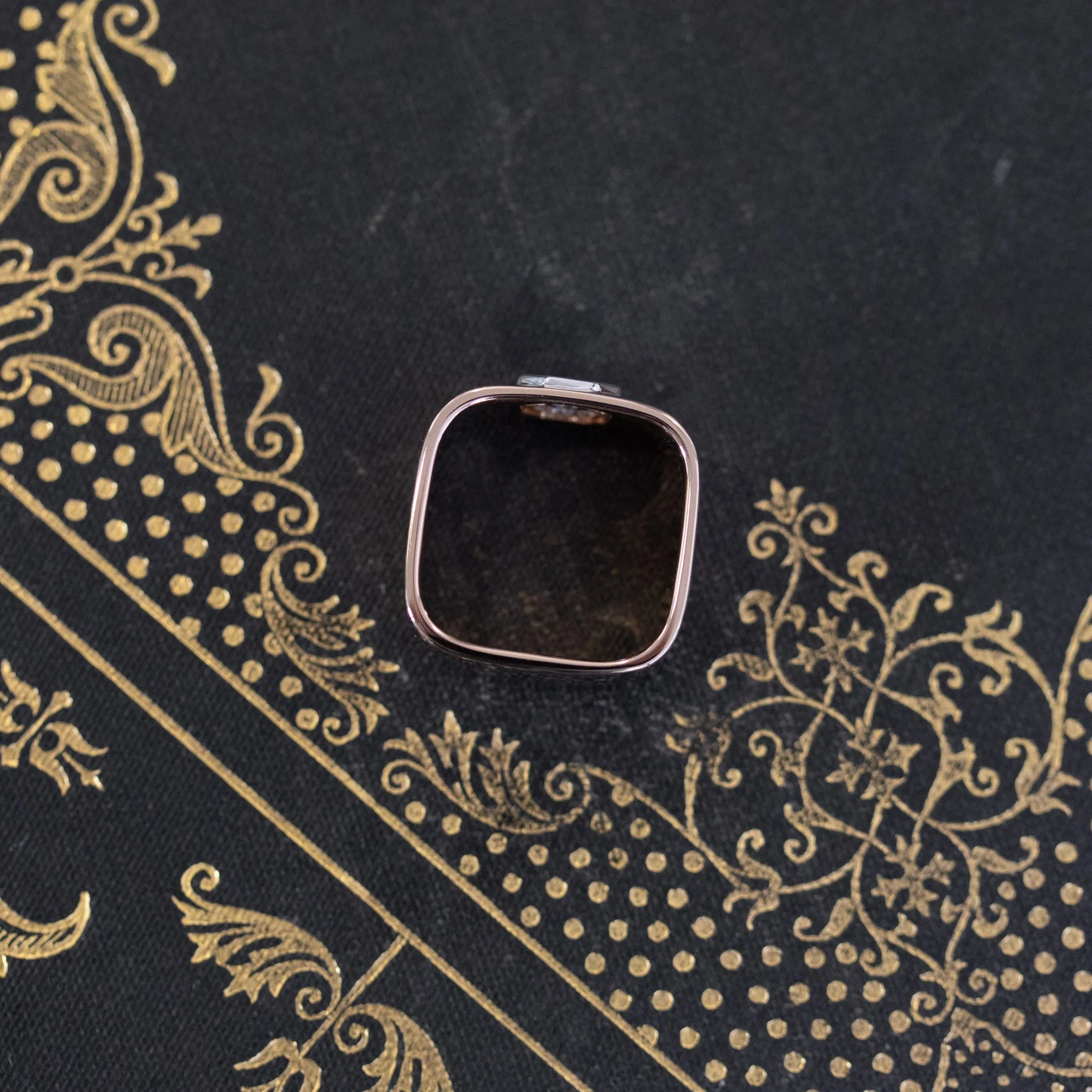 Step Cut Mosaic Geometric Band, Rose Gold
