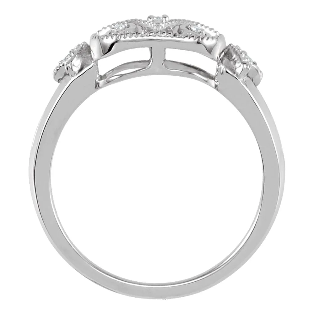 Sterling Silver .05 CTW Diamond Ring Size 7