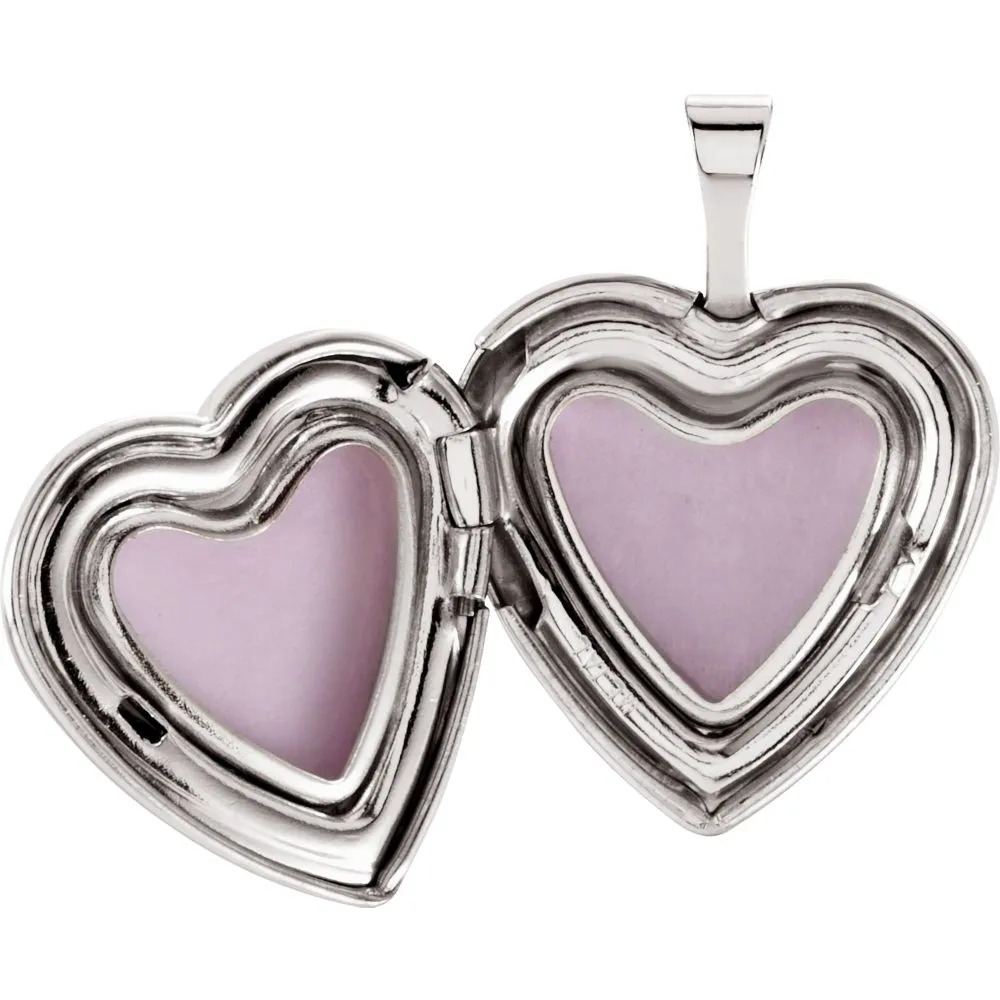 Sterling Silver 16x15.75mm Cross Heart Locket