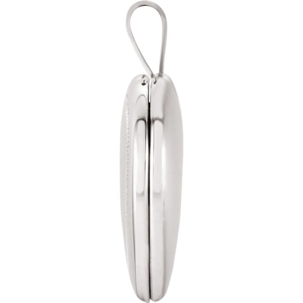 Sterling Silver 16x15.75mm Cross Heart Locket