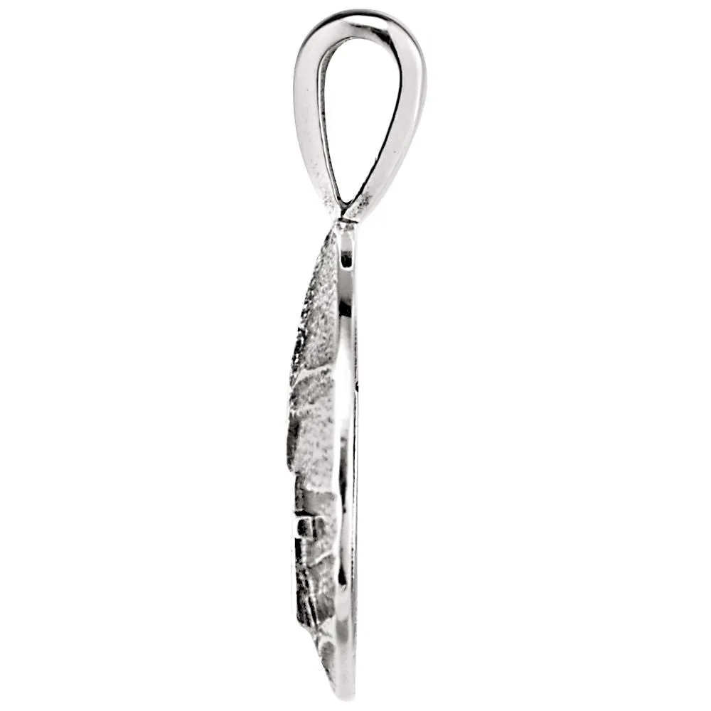 Sterling Silver 27.6x19.1mm Heart print Storm Pendant