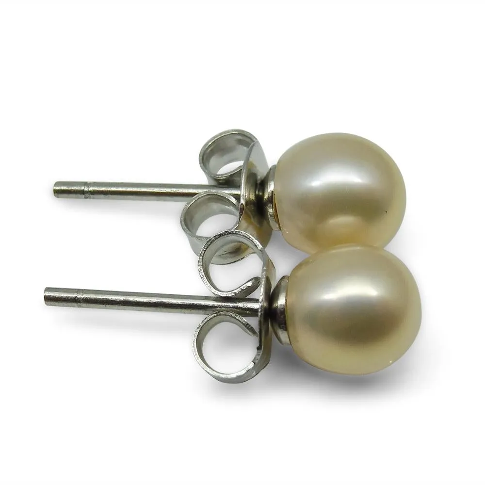 Sterling Silver 5mm Pair Natural Baby Pink Pearl Stud Earrings