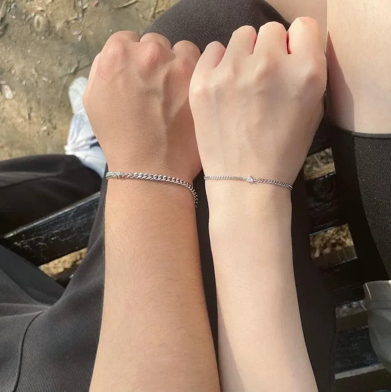Sterling Silver Bond Elegance couple Bracelet