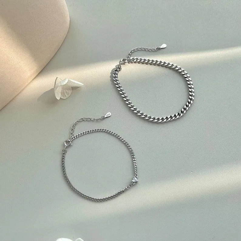 Sterling Silver Bond Elegance couple Bracelet