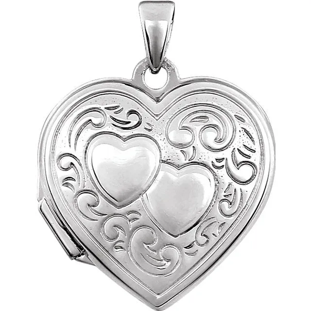Sterling Silver Double Heart Locket