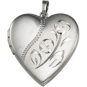Sterling Silver Engraved Heart Locket
