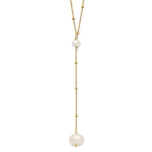 Sterling Silver Gold-tone Freshwater Pearl Necklace
