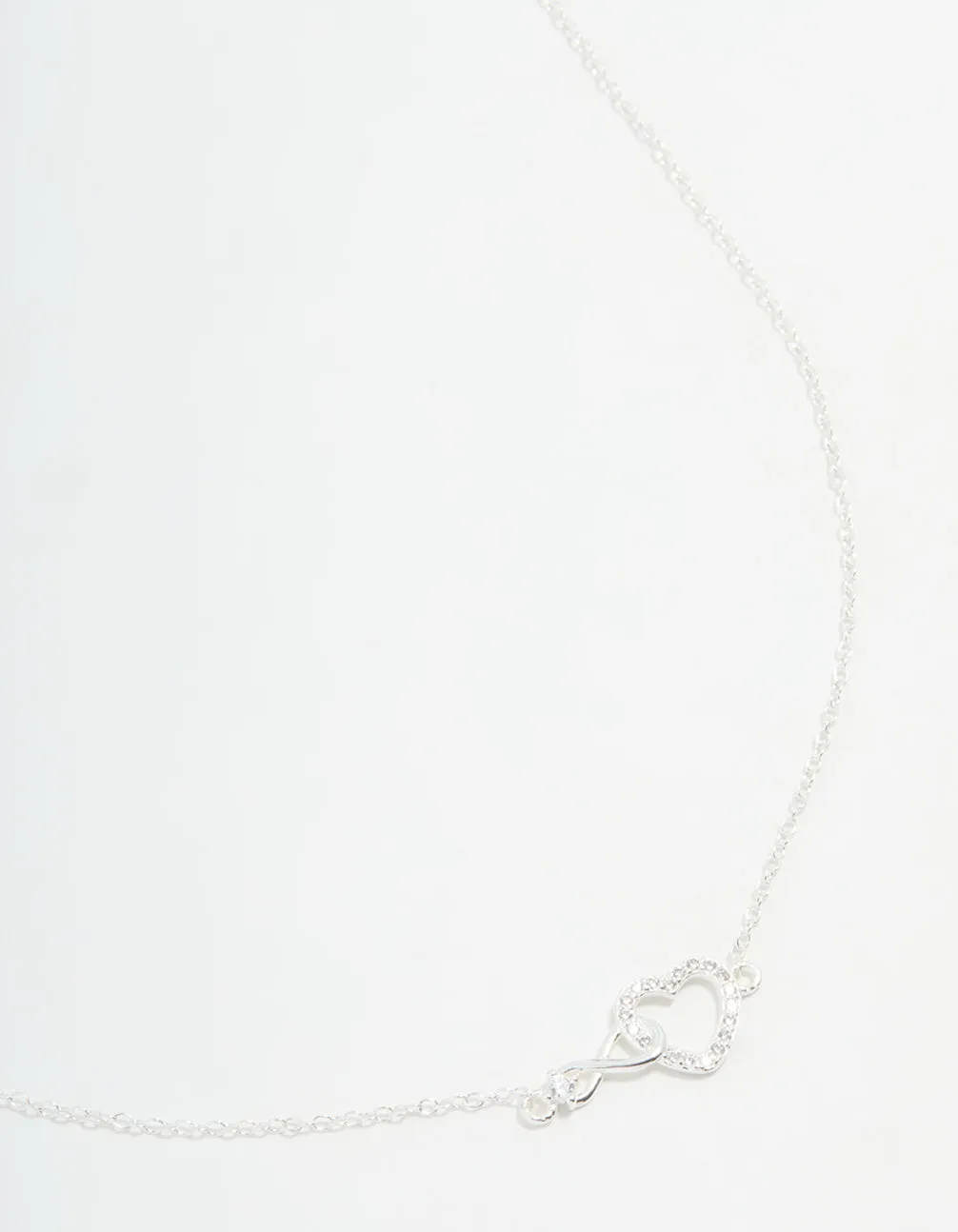 Sterling Silver Infinity & Heart Link Necklace