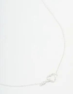 Sterling Silver Infinity & Heart Link Necklace