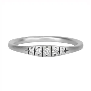 Sterling Silver "Erin" Diamond Ring With Five Graduated Diamonds