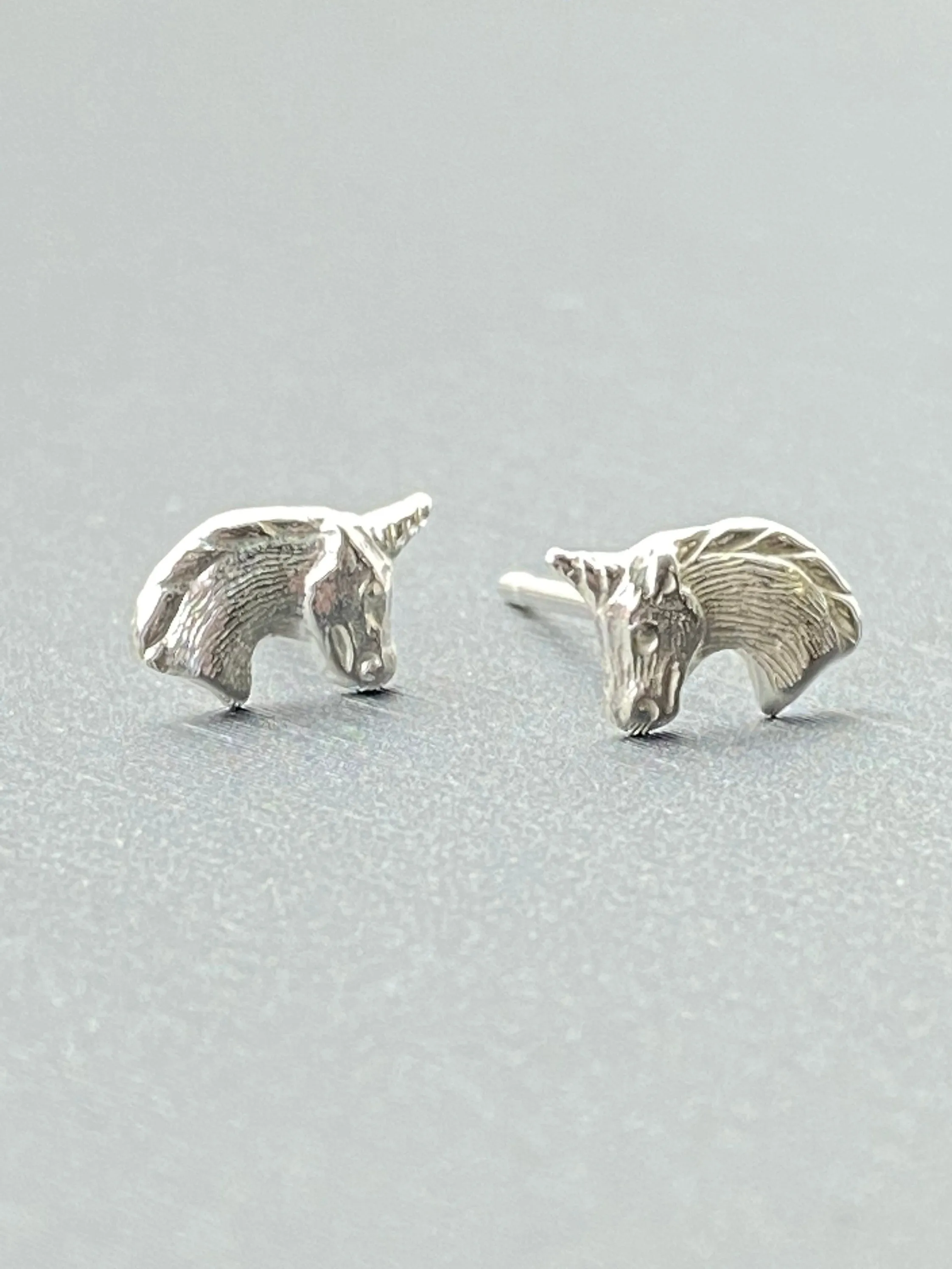 Sterling silver unicorn stud earrings, SKU# 764-5