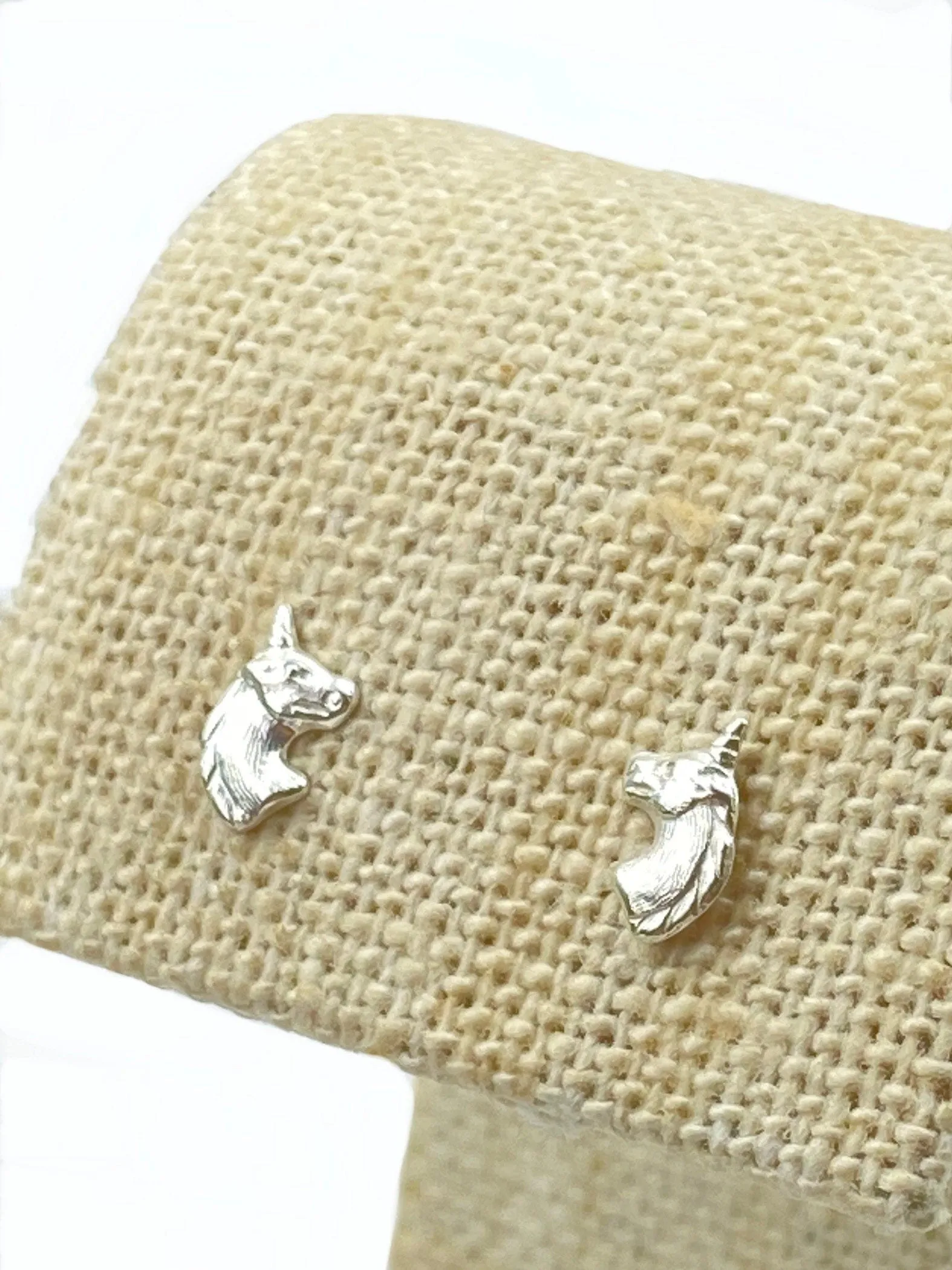 Sterling silver unicorn stud earrings, SKU# 764-5