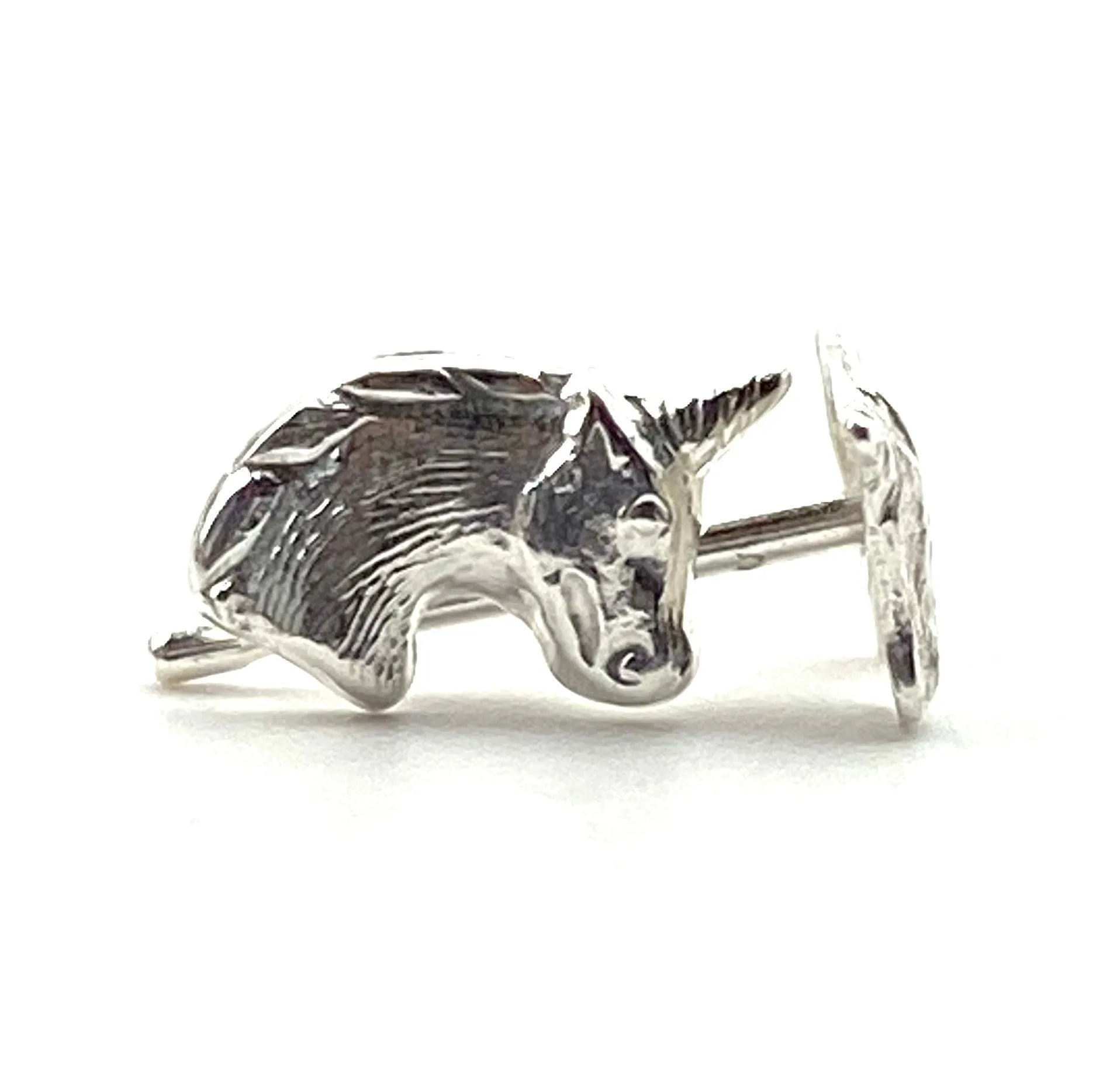 Sterling silver unicorn stud earrings, SKU# 764-5