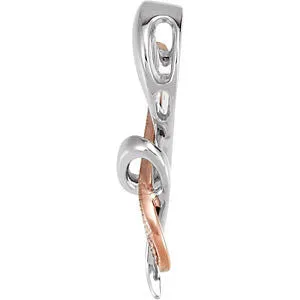 Sterling Silver with Rose Rhodium-Plating Pink Sapphire Heart Pendant