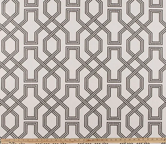 Straight Modern Valance Custom Made in Ander Blue or Graphite Grey and White Geometric Print on Premium Cotton Linen, Fully Lined