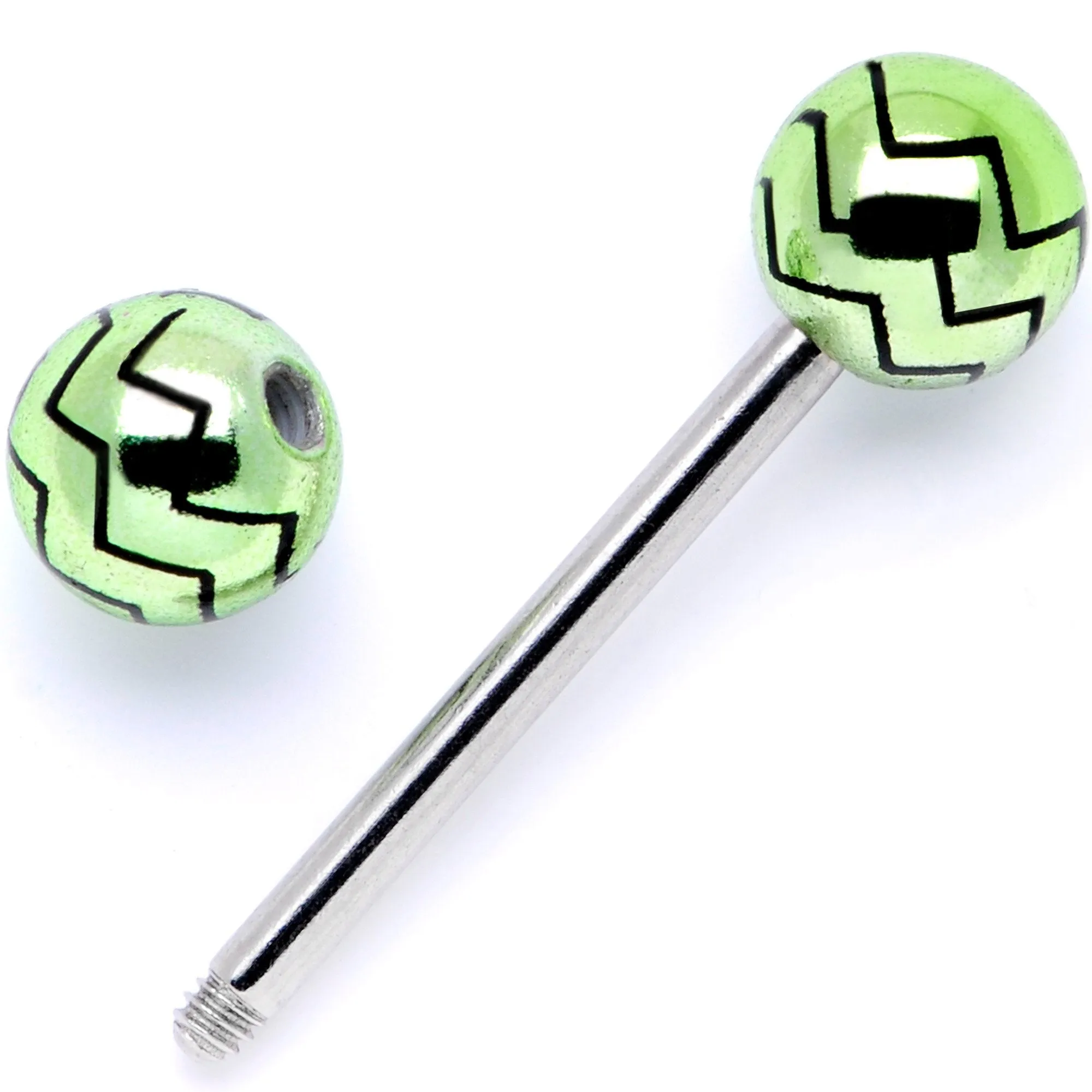Summer Party Zig Zag Barbell Tongue Ring Set of 4