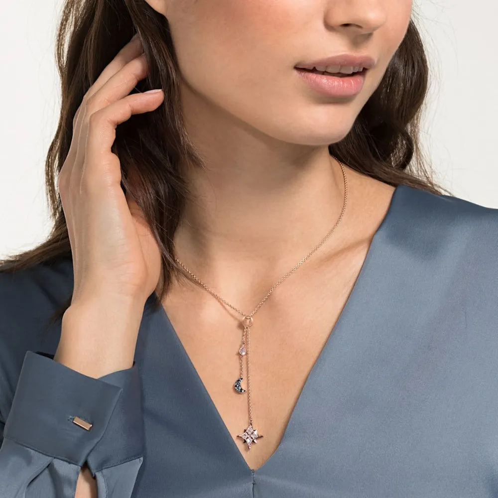 Swarovski,Symbolic Y Necklace,Multi-Colored, Rose-Gold Tone,One Size