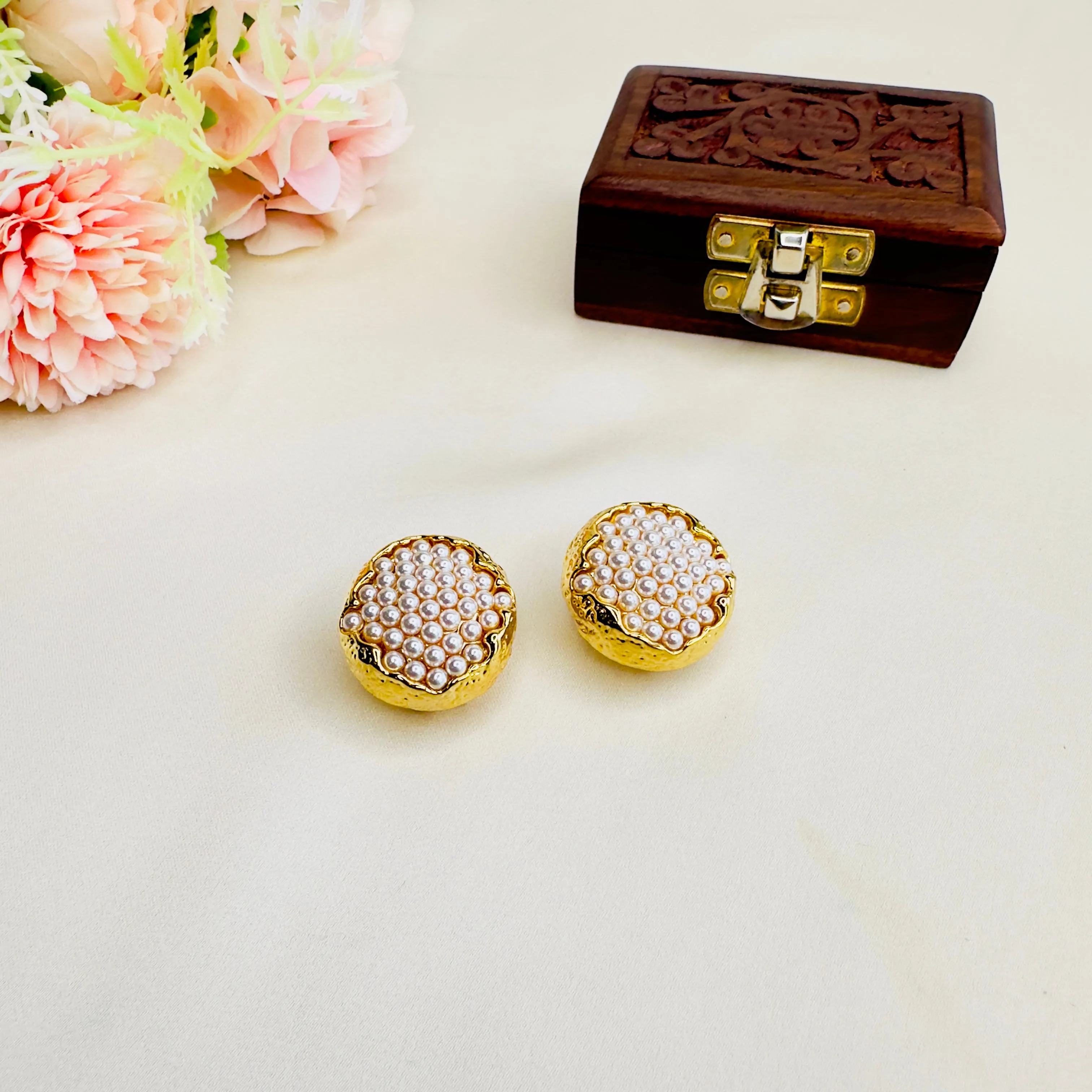 Tarnish Free Pearl Stud Earrings
