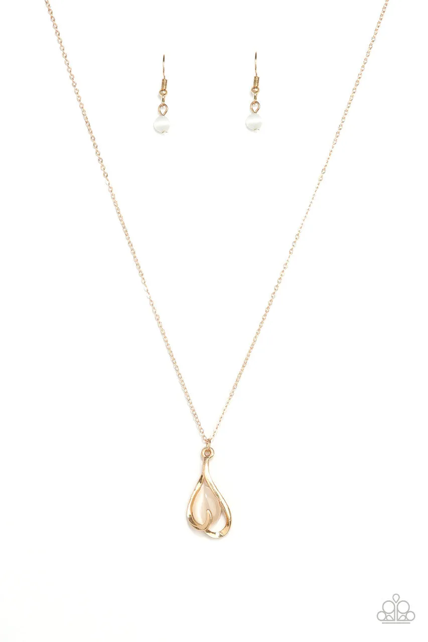 Tell Me a Love Story Gold Paparazzi Necklace