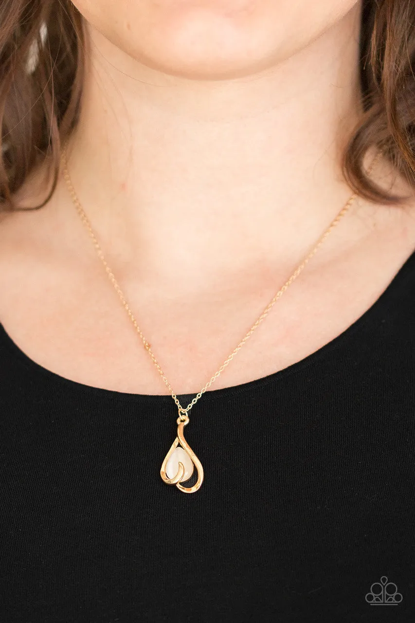 Tell Me a Love Story Gold Paparazzi Necklace
