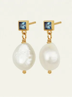 Temple of the Sun - Lulu Pearl Earrings - Gold