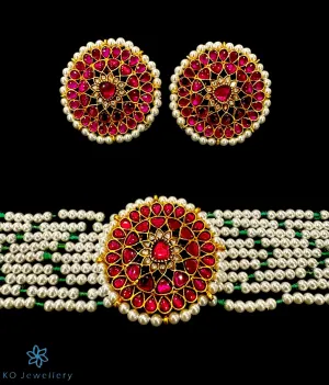 The Hasvika Silver Jadau  Necklace & Earrings