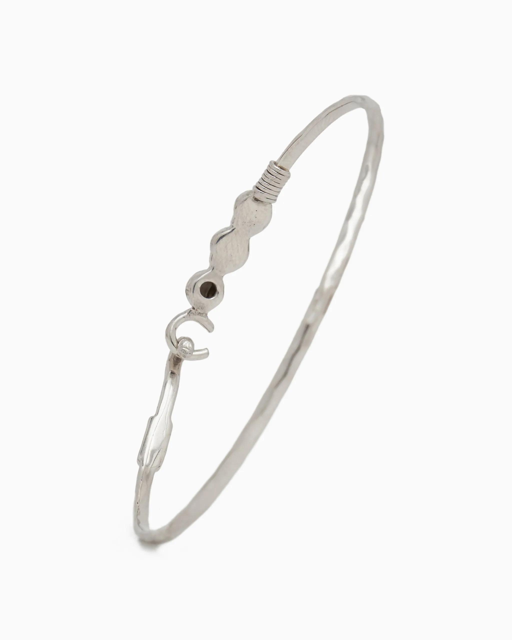 The Hook Bracelet with Double Swirls, 2mm - Gold Dot