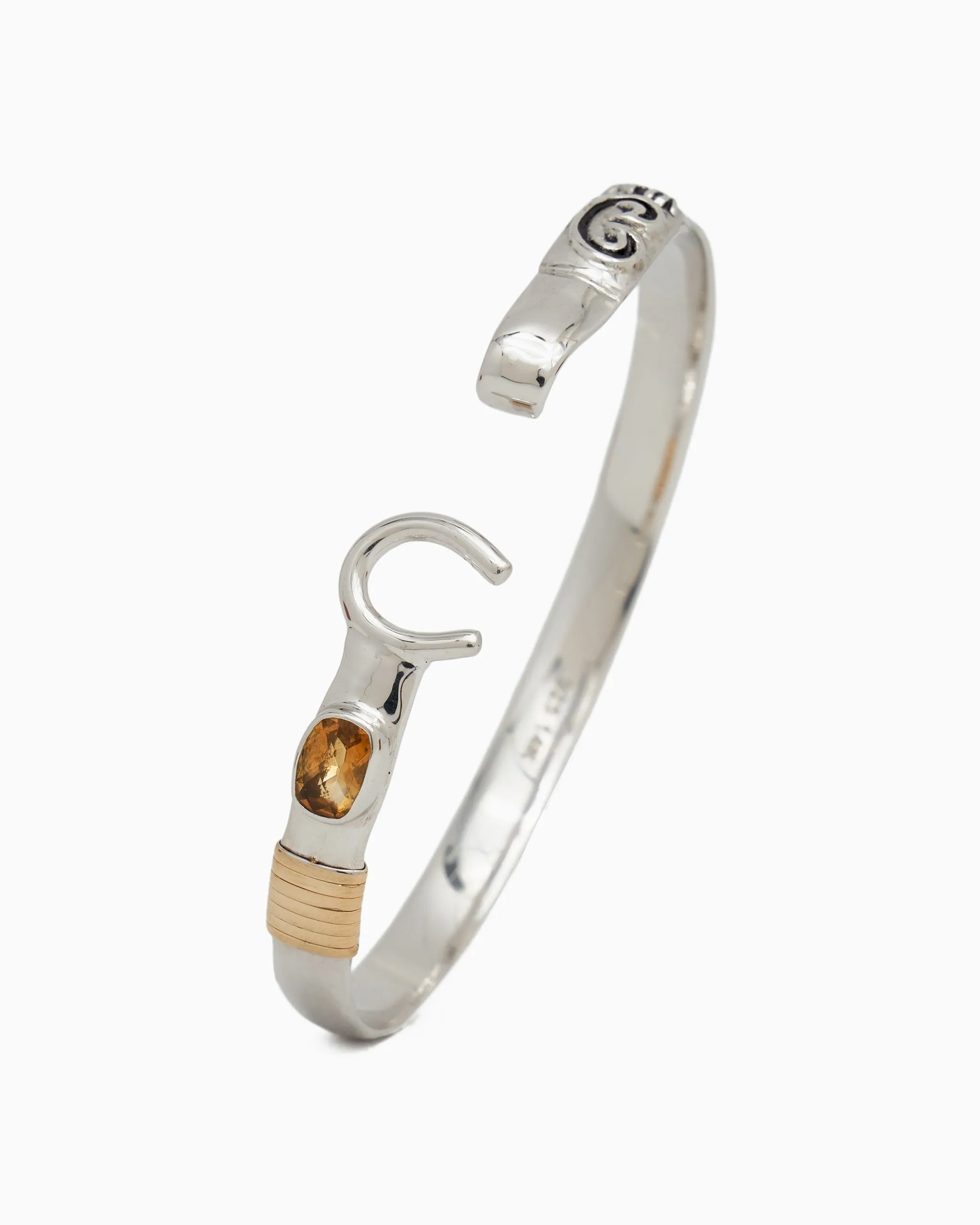 The Hook Bracelet with Stone, 6mm - Citrine