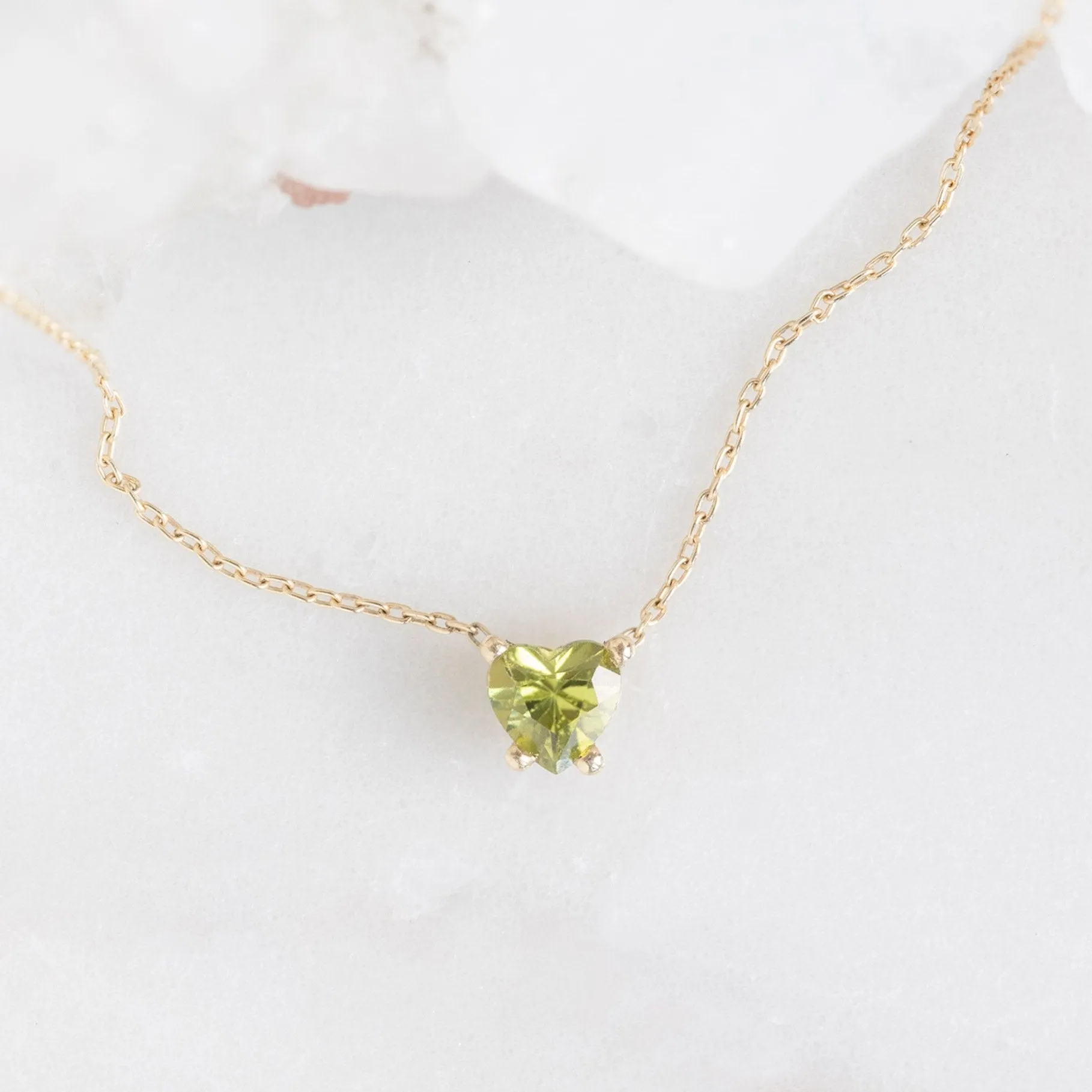 The Sweetheart Peridot Necklace | 10K Yellow Gold