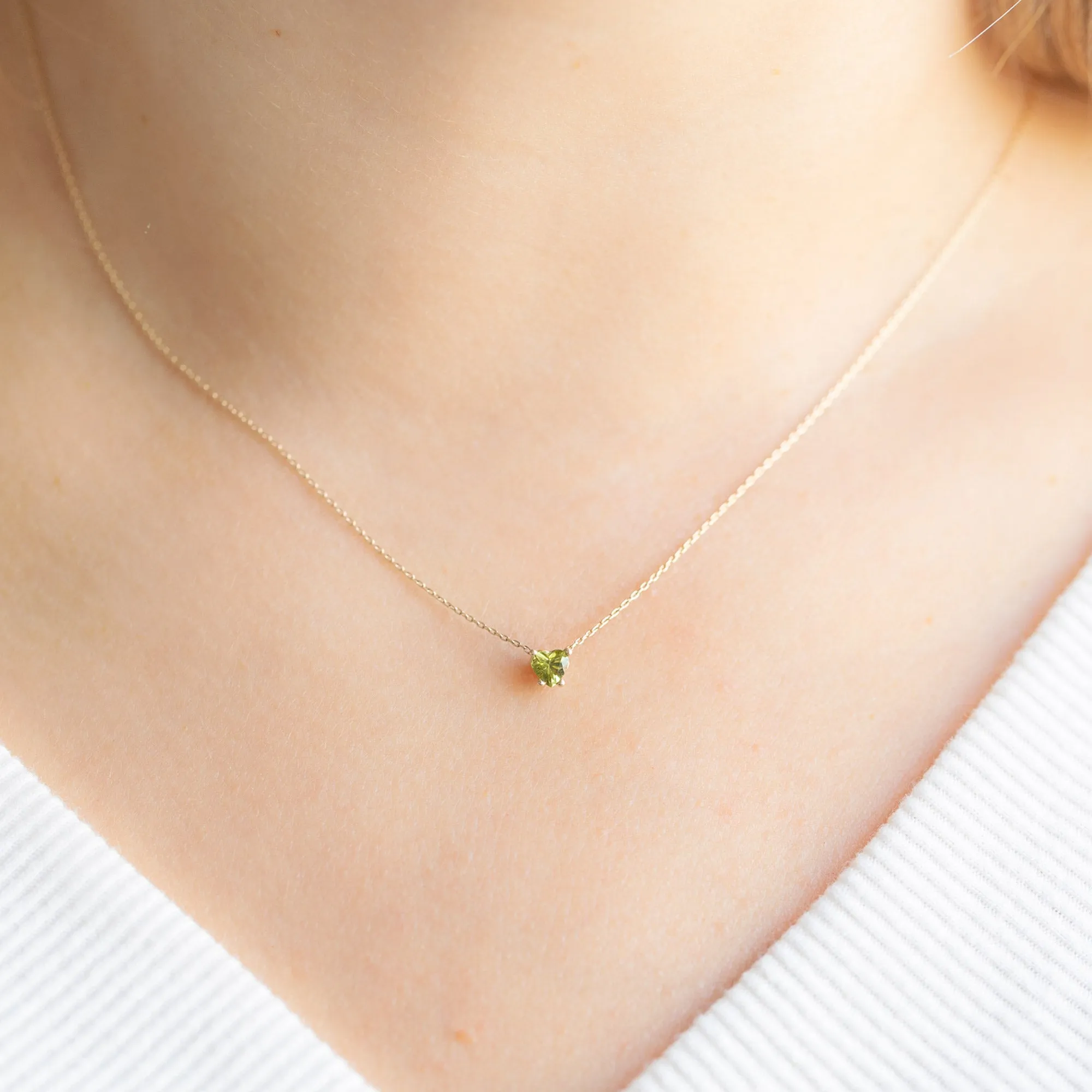 The Sweetheart Peridot Necklace | 10K Yellow Gold
