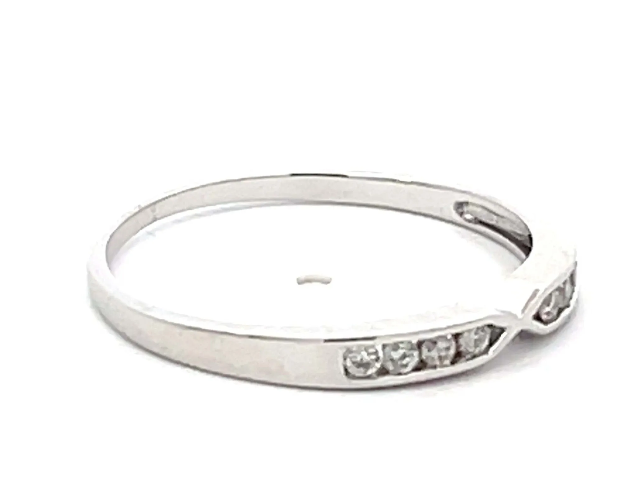 Thin Diamond Stackable Band Ring 14k White Gold