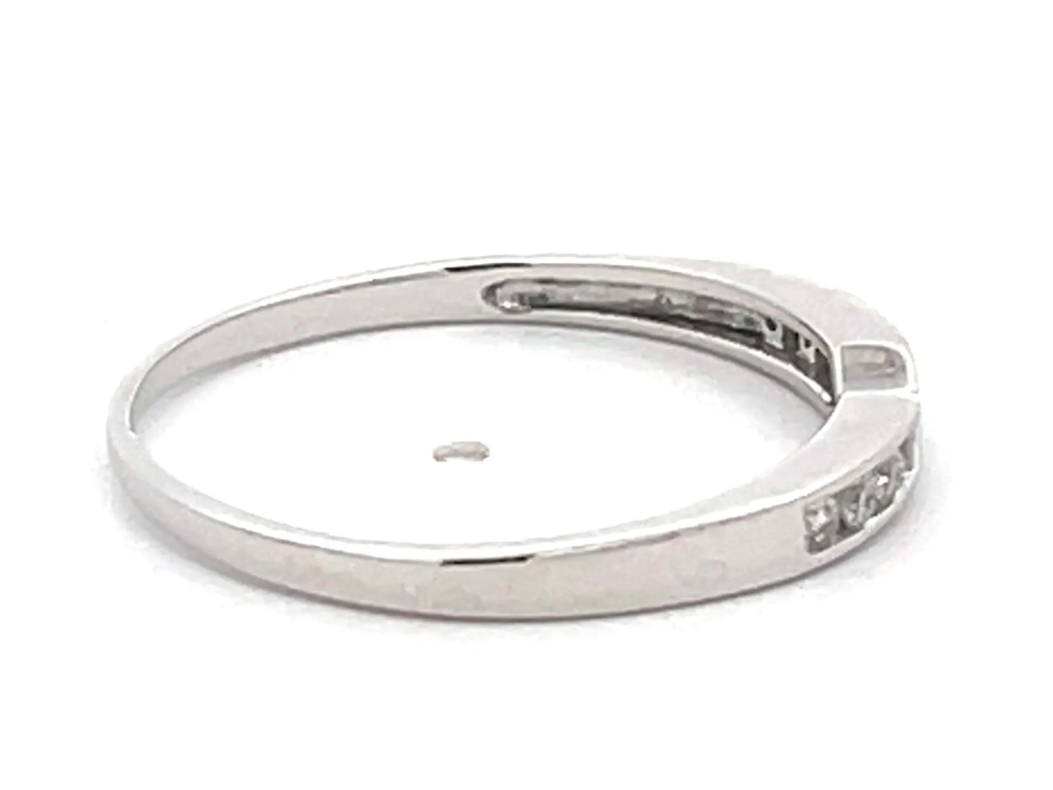 Thin Diamond Stackable Band Ring 14k White Gold