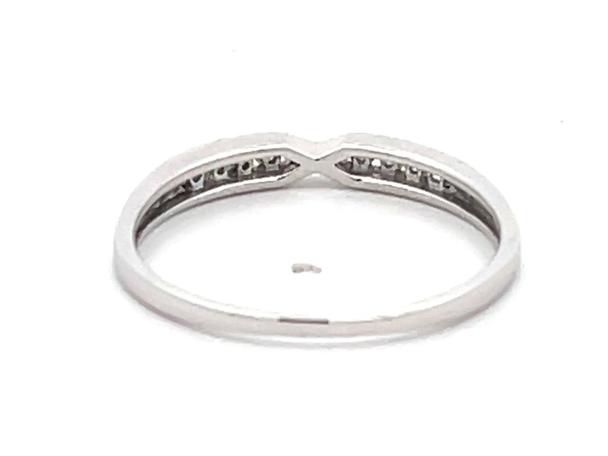 Thin Diamond Stackable Band Ring 14k White Gold