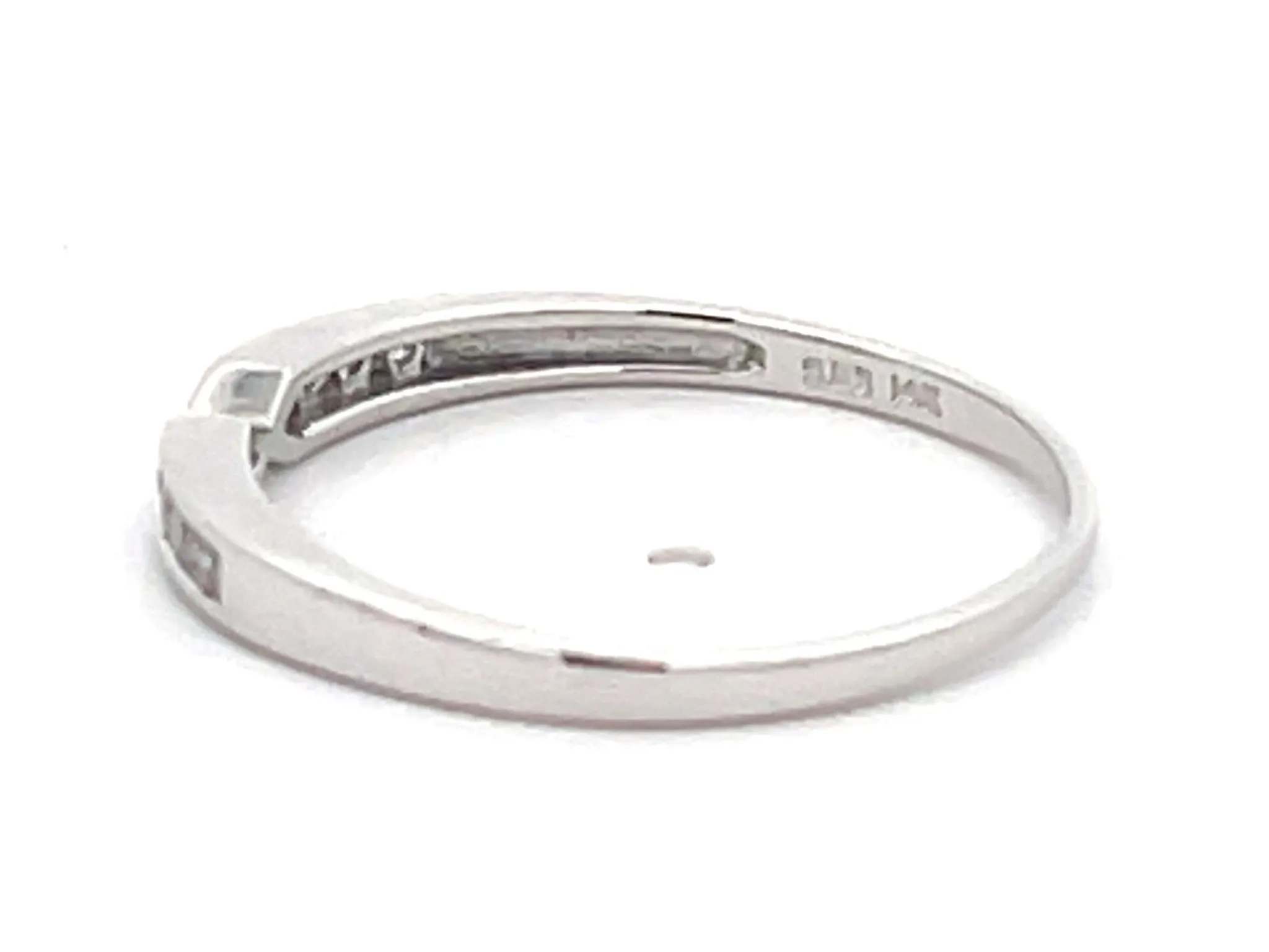 Thin Diamond Stackable Band Ring 14k White Gold