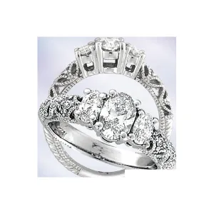 THREE 3 STONE DIAMOND RING 18K GOLD (1.25 CTW)