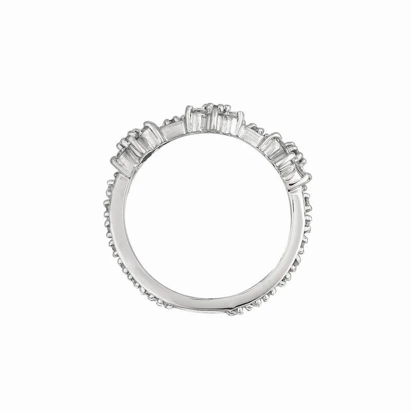 THREE FLOWER DIAMOND RING 14K GOLD (0.8 CTW)