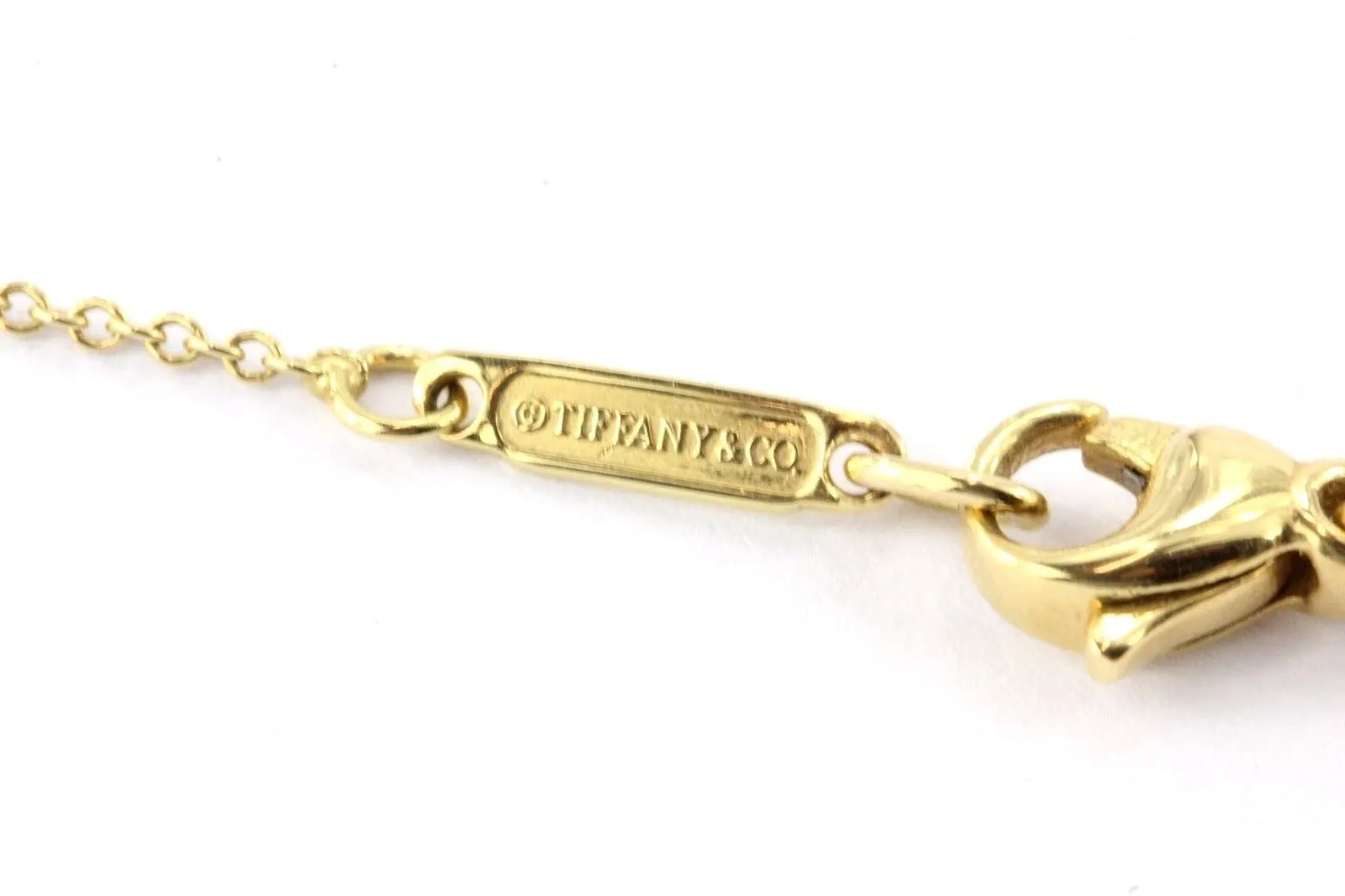 Tiffany & Co 18K Yellow Gold Heart Key Pendant And Necklace