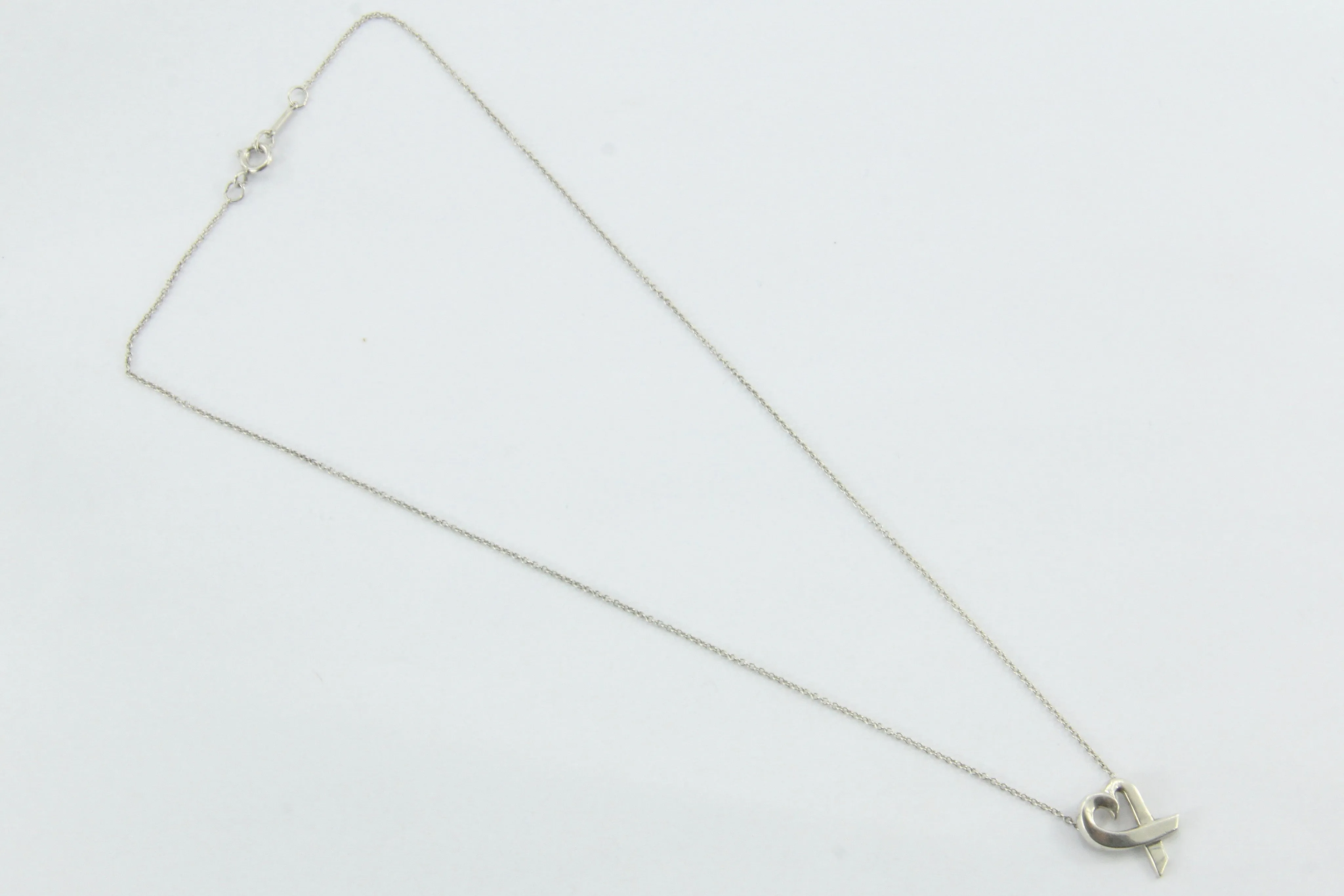 Tiffany & Co Paloma Picasso Sterling Silver Heart Necklace