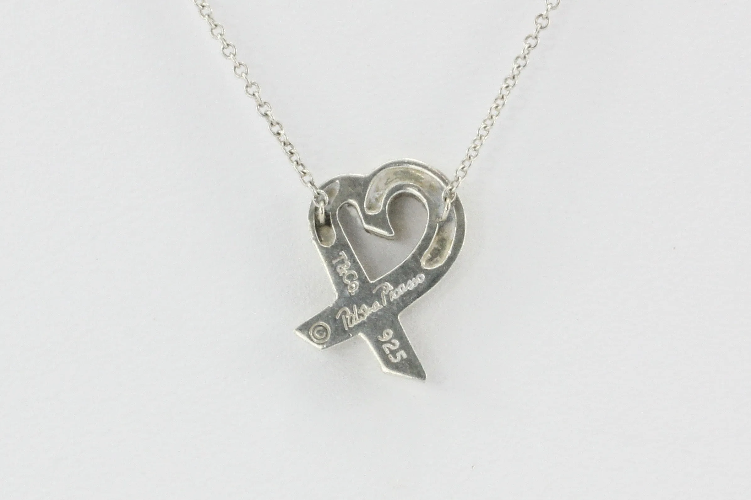 Tiffany & Co Paloma Picasso Sterling Silver Heart Necklace