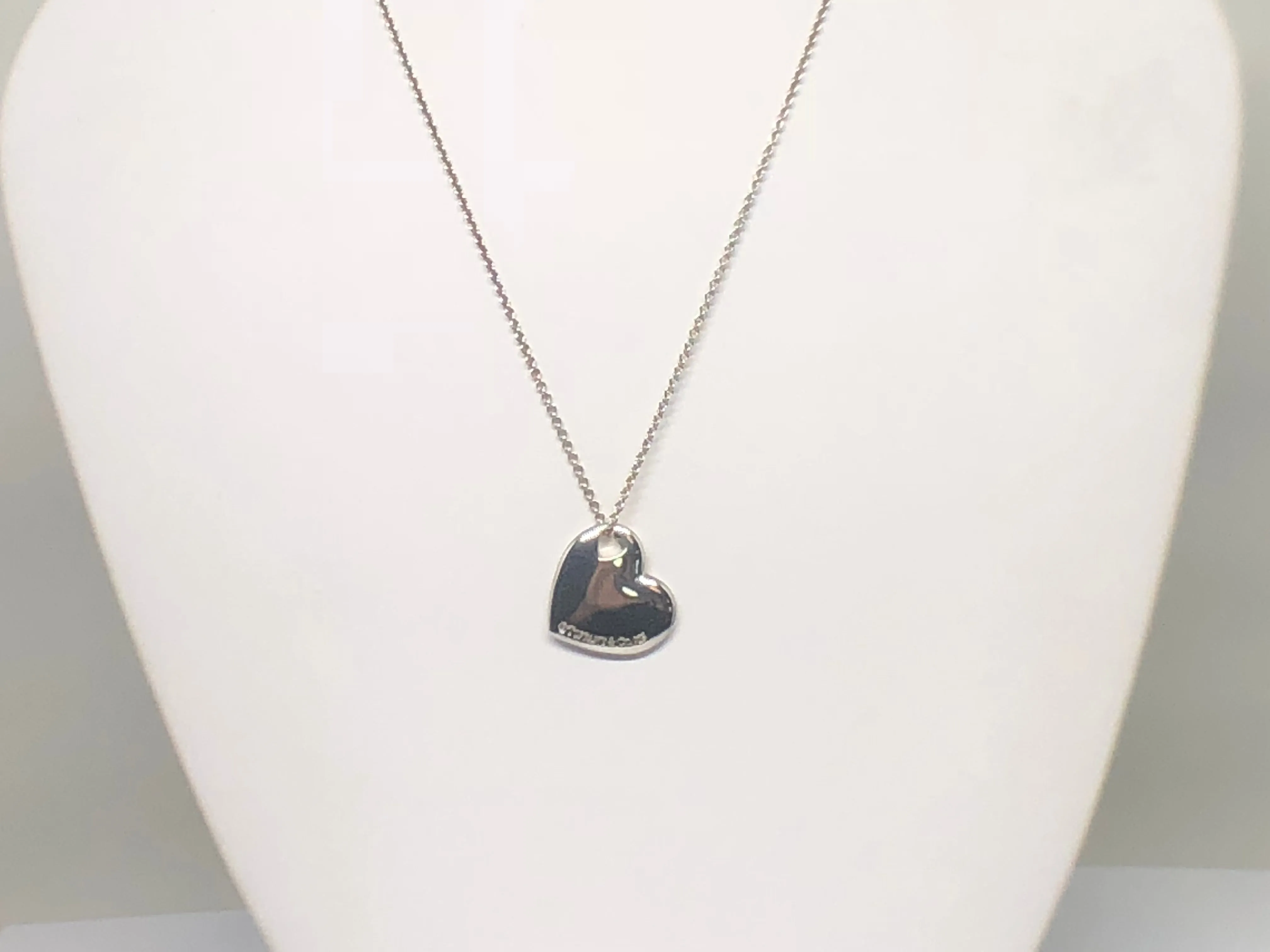 Tiffany & Co Sterling Silver Double Heart Cutout Pendant Necklace