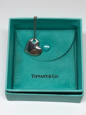 Tiffany & Co Sterling Silver Double Heart Cutout Pendant Necklace
