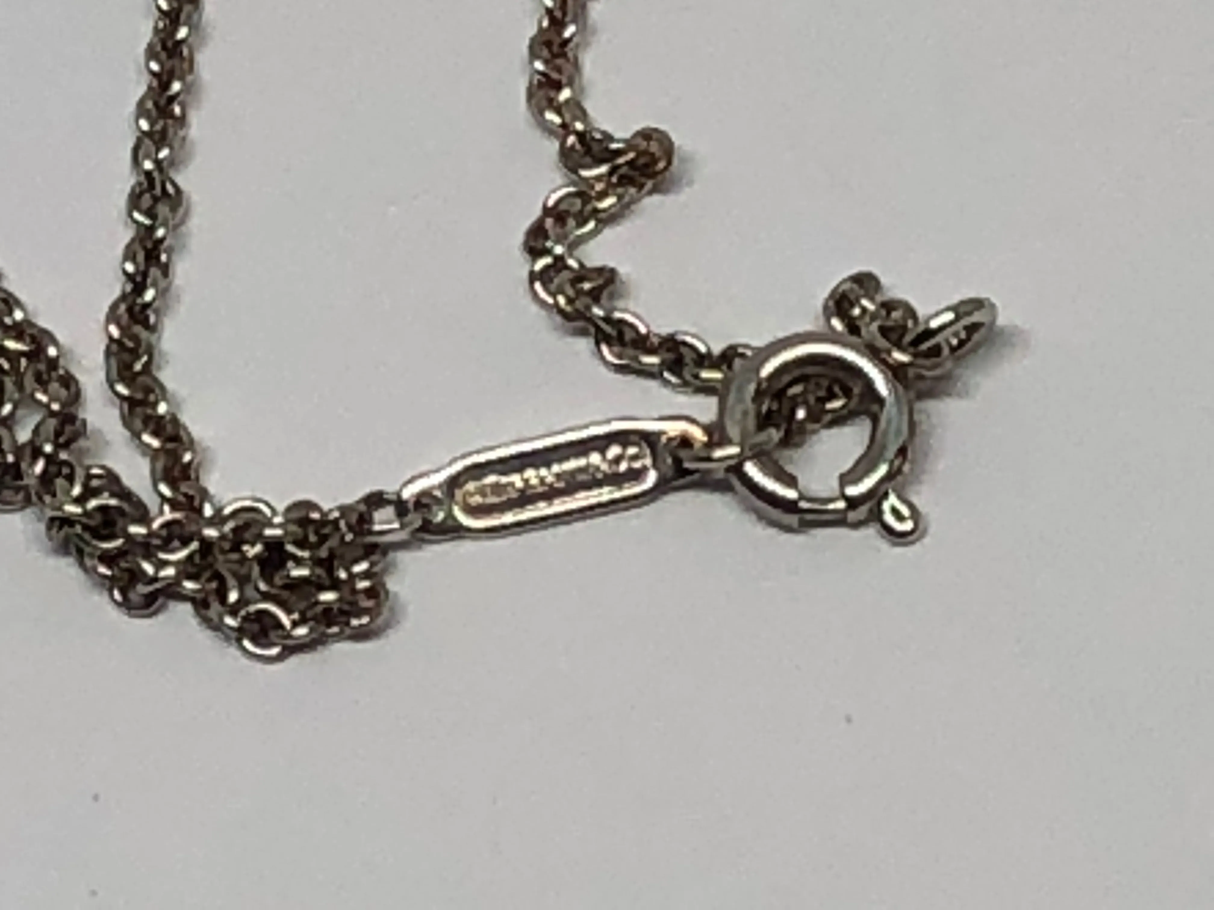 Tiffany & Co Sterling Silver Double Heart Cutout Pendant Necklace