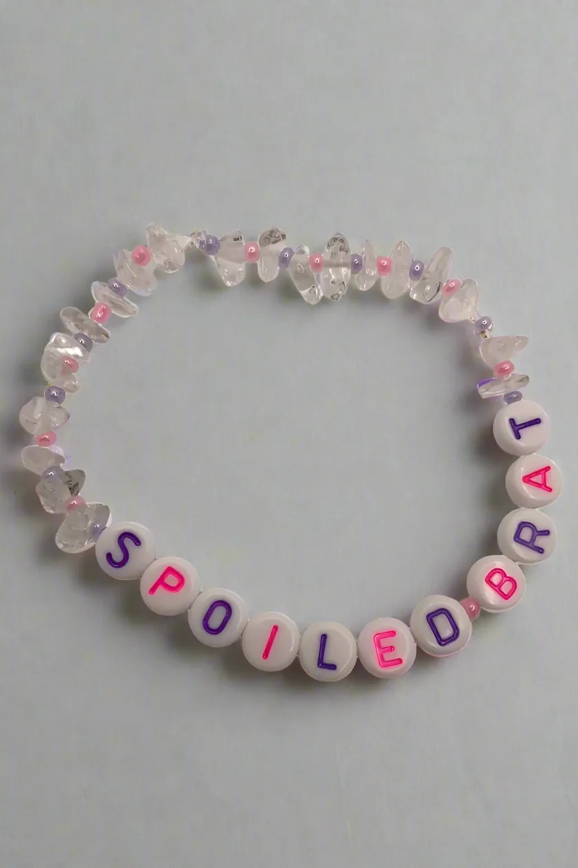 Tinkalink SPOILED BRAT Clear Quartz Wellbeing Crystal Bracelet
