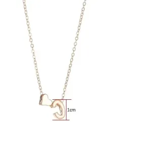 Tiny Heart Dainty Initial Necklace Gold Silver Color Letter Name Choker For Women Pendant Jewelry Gift