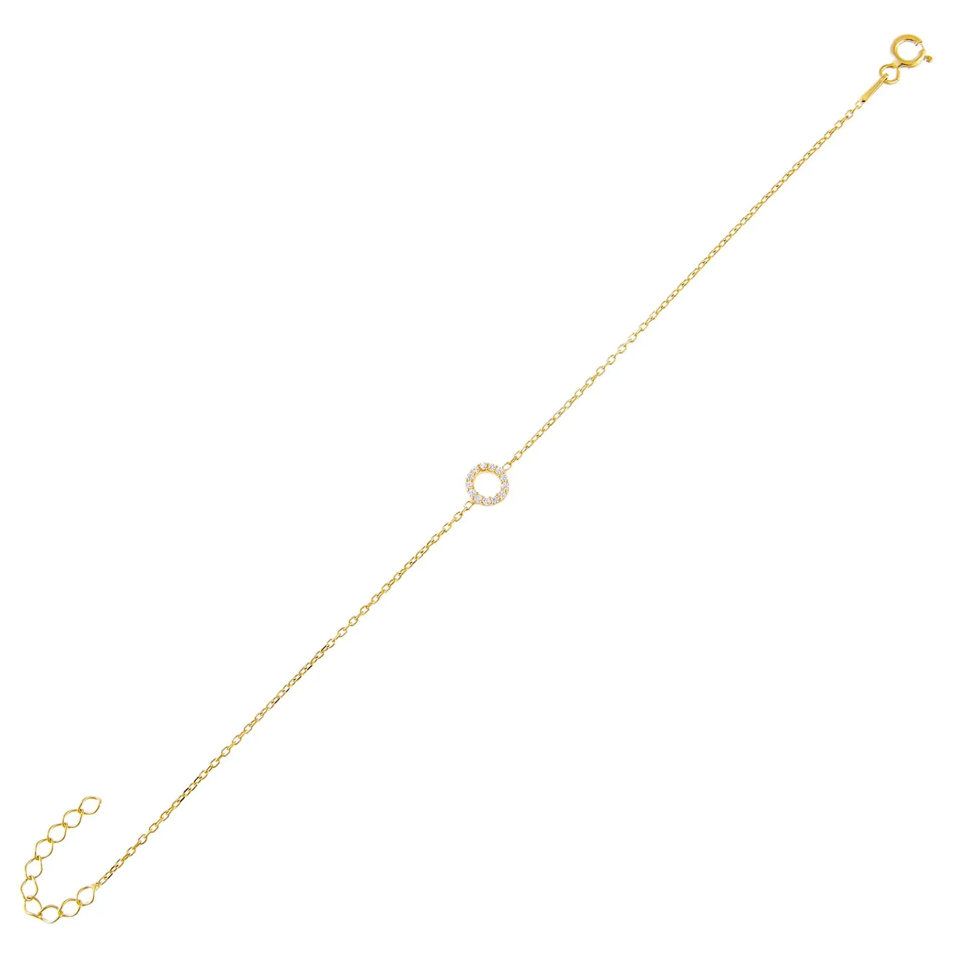 Tiny Lowercase Pavé Initial Bracelet