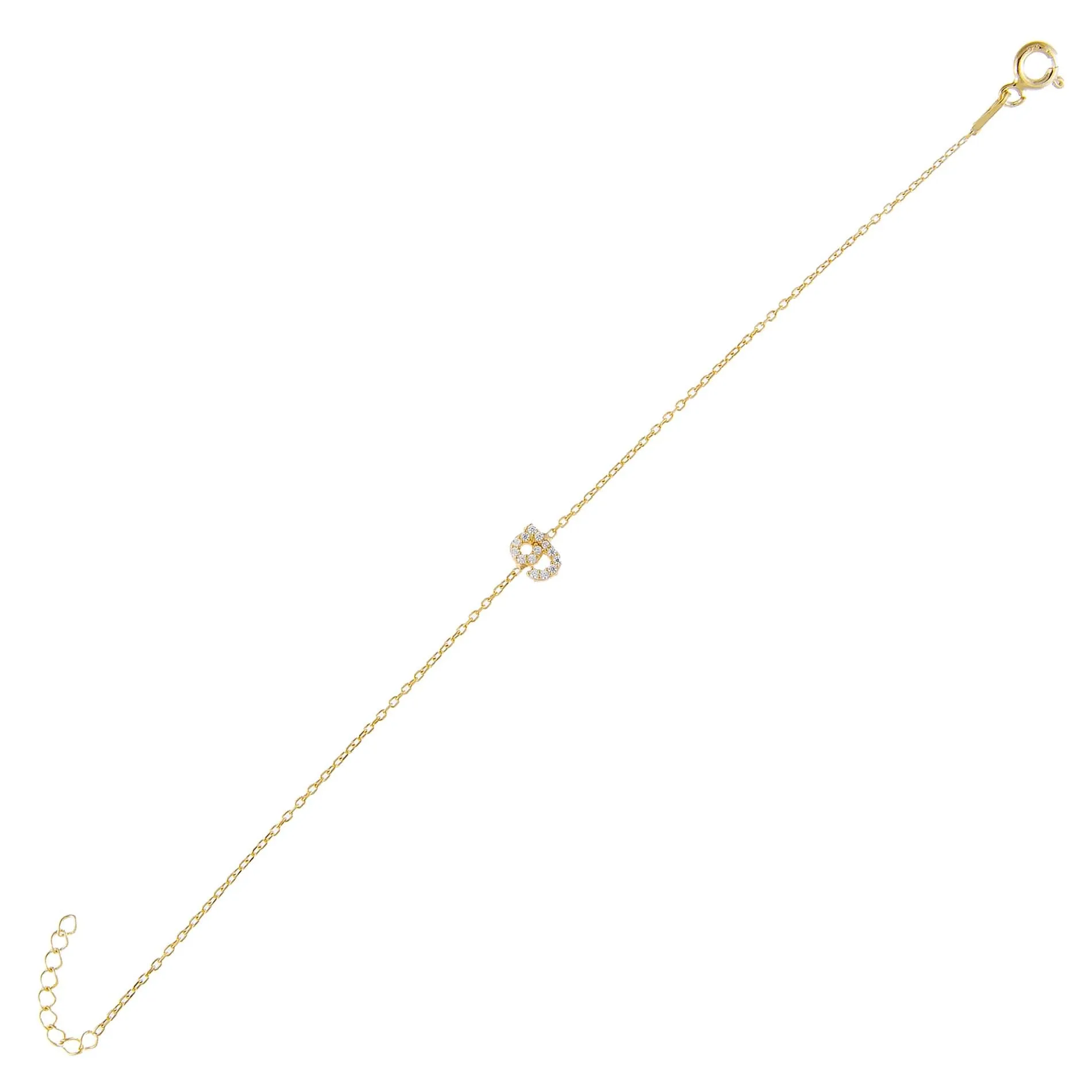 Tiny Lowercase Pavé Initial Bracelet
