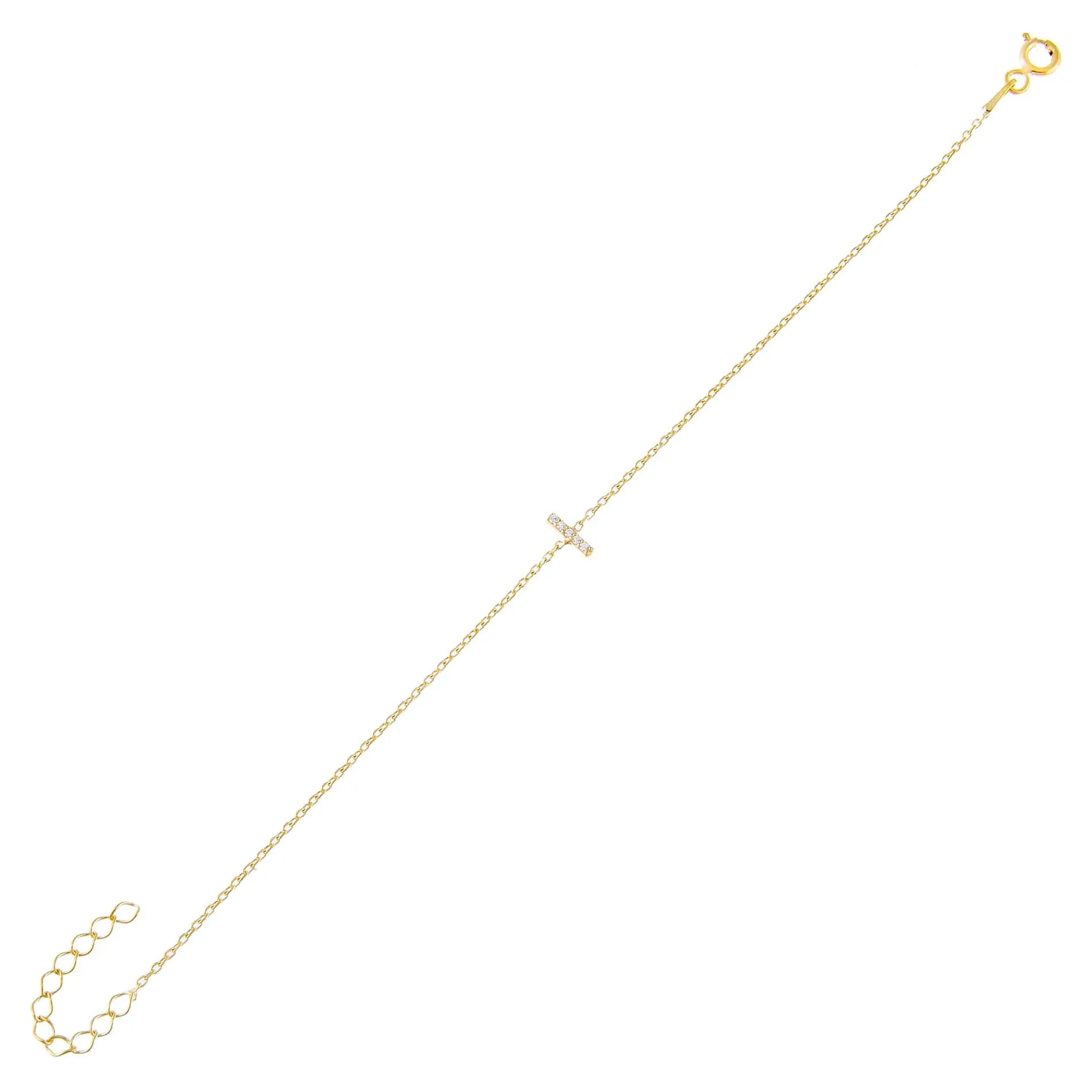 Tiny Lowercase Pavé Initial Bracelet