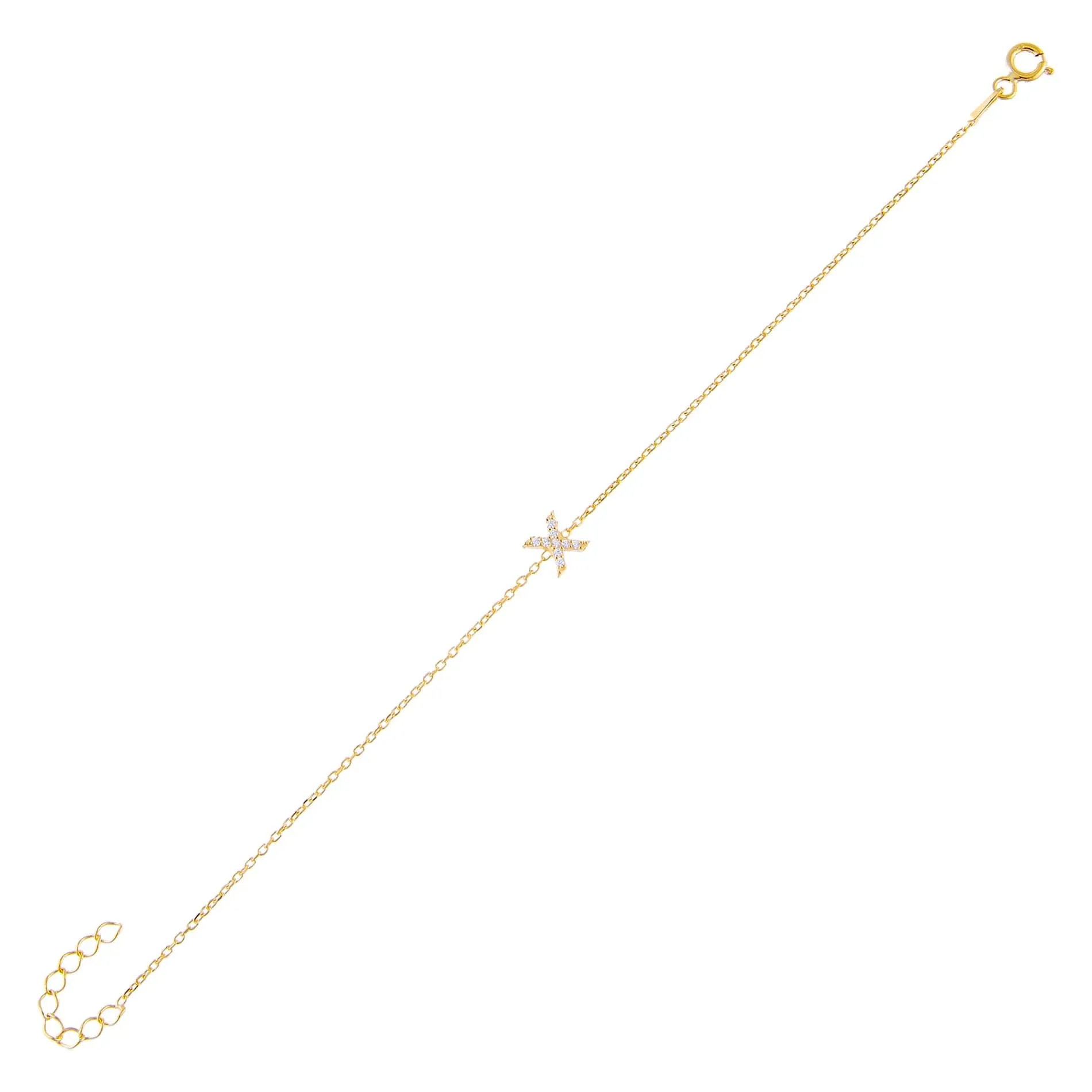 Tiny Lowercase Pavé Initial Bracelet